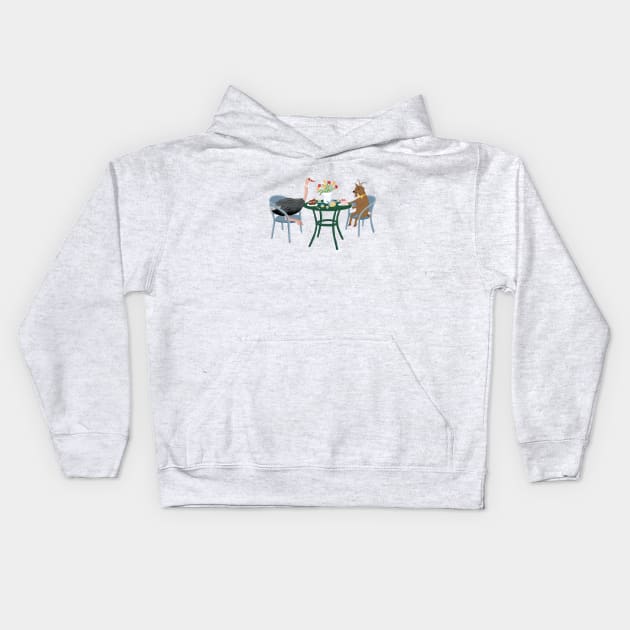 Animals' Tea Party Kids Hoodie by Das Brooklyn